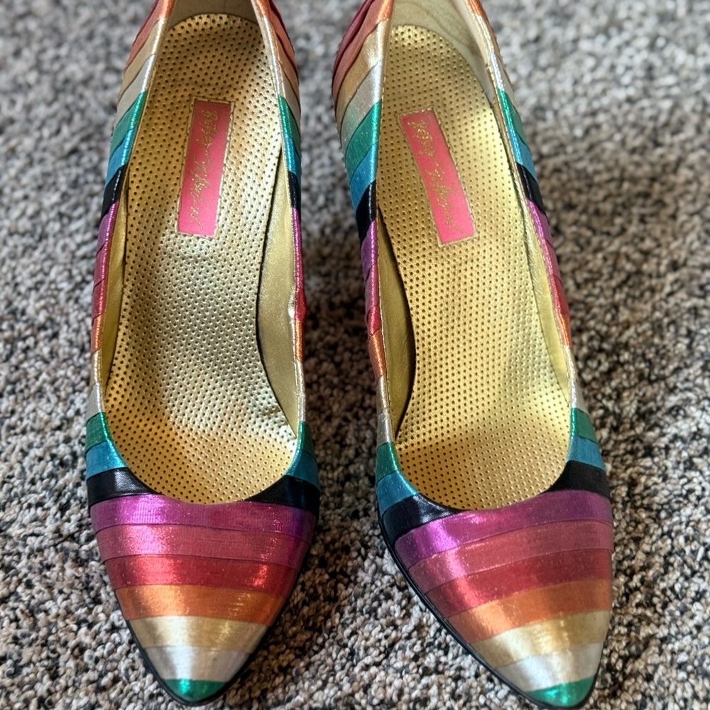 Colorful Striped Women's Heels
